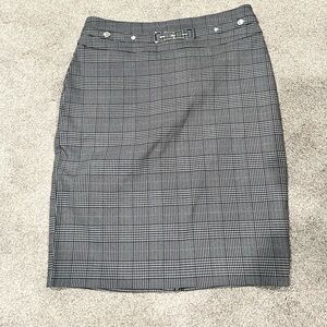 Gray plaid soho small petite pencil skirt